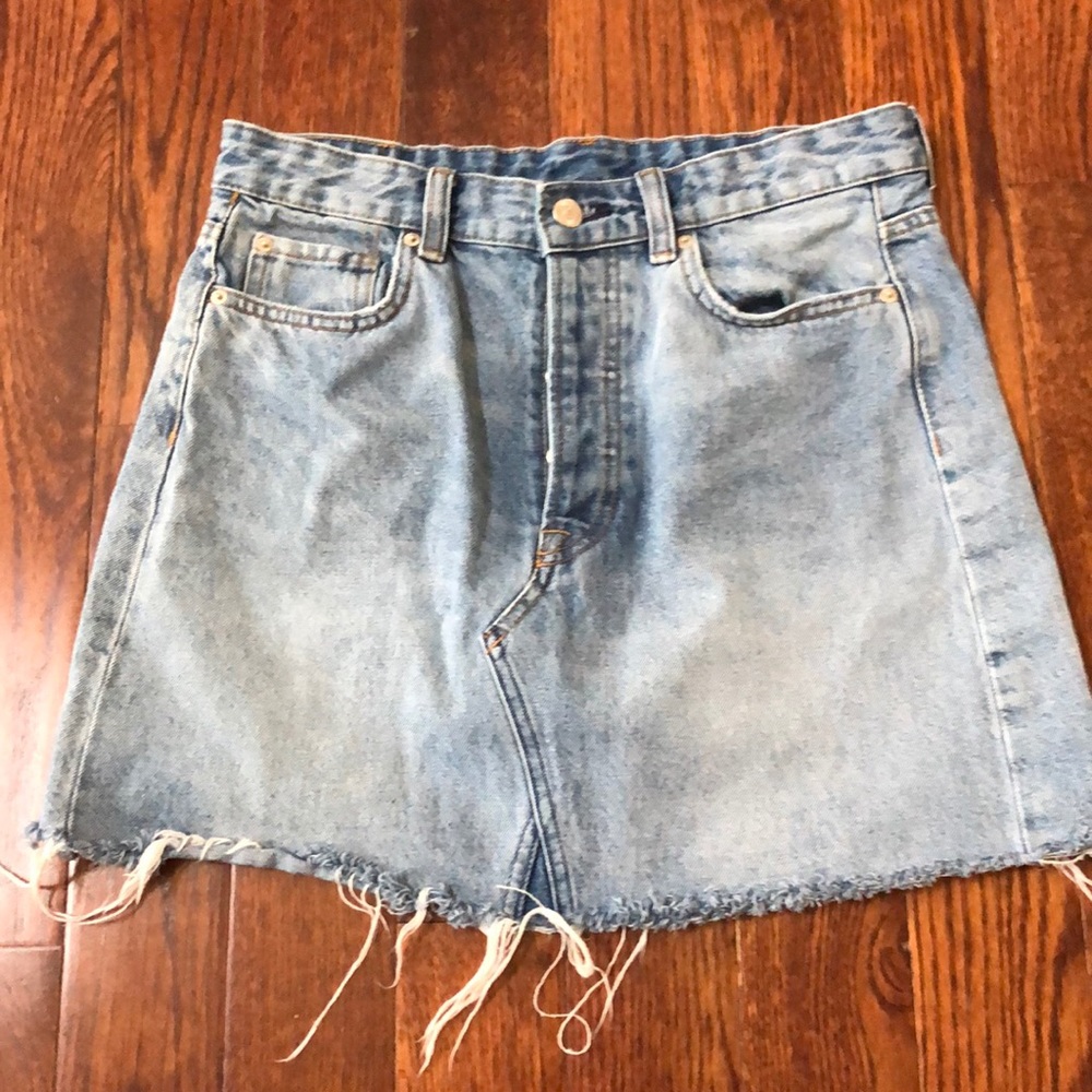 High rise denim skirt
